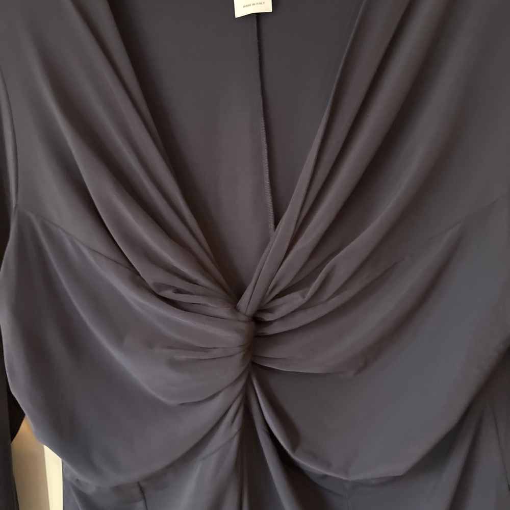 Les Copains Babydoll Top Size 50 US 12 Black Twist Elegant Capsule Italy Luxe